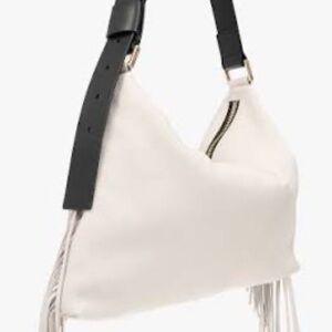 All Saints Edbury Fringe Shoulder Salt Lake White